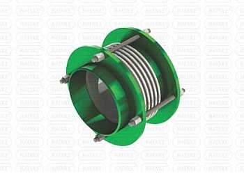 Junta de expansão axial com flange metálica